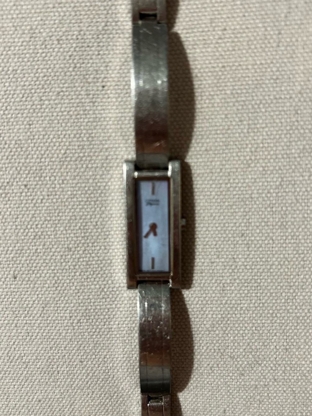 Citizen Women's Silver Rectangular Bracelet Watch with Mother-of-Pearl Dial